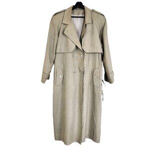 80's Trench Coat size 13/14, Below the Knee with belt fully lined full length